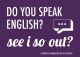 Denglisch-Postcard 'Do you speak English?...'